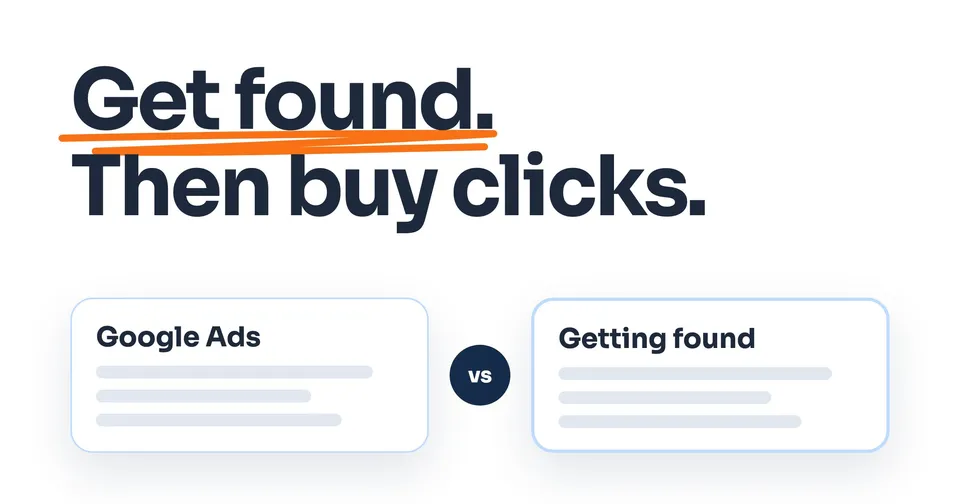 Get found. Then buy clicks.